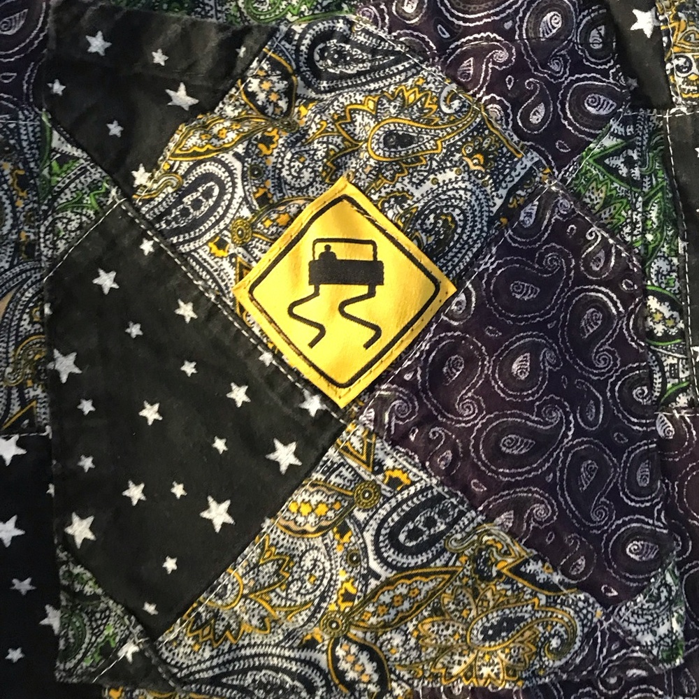 Patchwork Paisley and Star Patterned Quilt